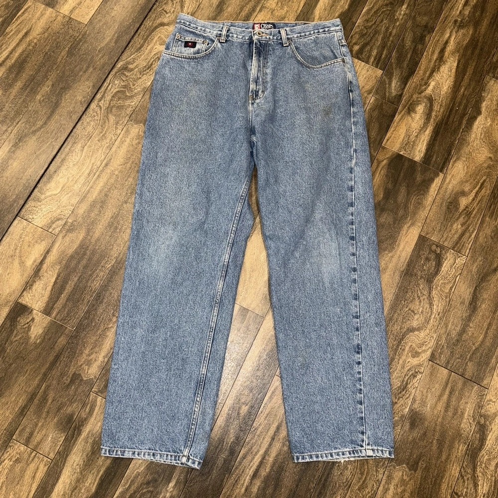 Chaps Ralph Lauren Men's Dark Stone‎ Wash Straight Denim Jeans Size 36x32